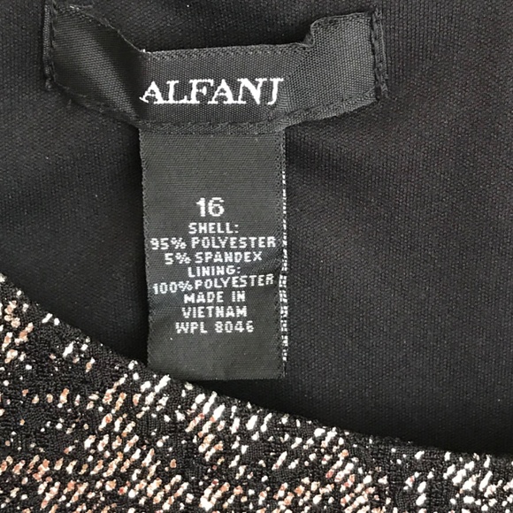 ALFANI Rose Shimmer Metallic Fit & Flare Dress Black Gold Women’s Plus Size 16 - Picture 10 of 16